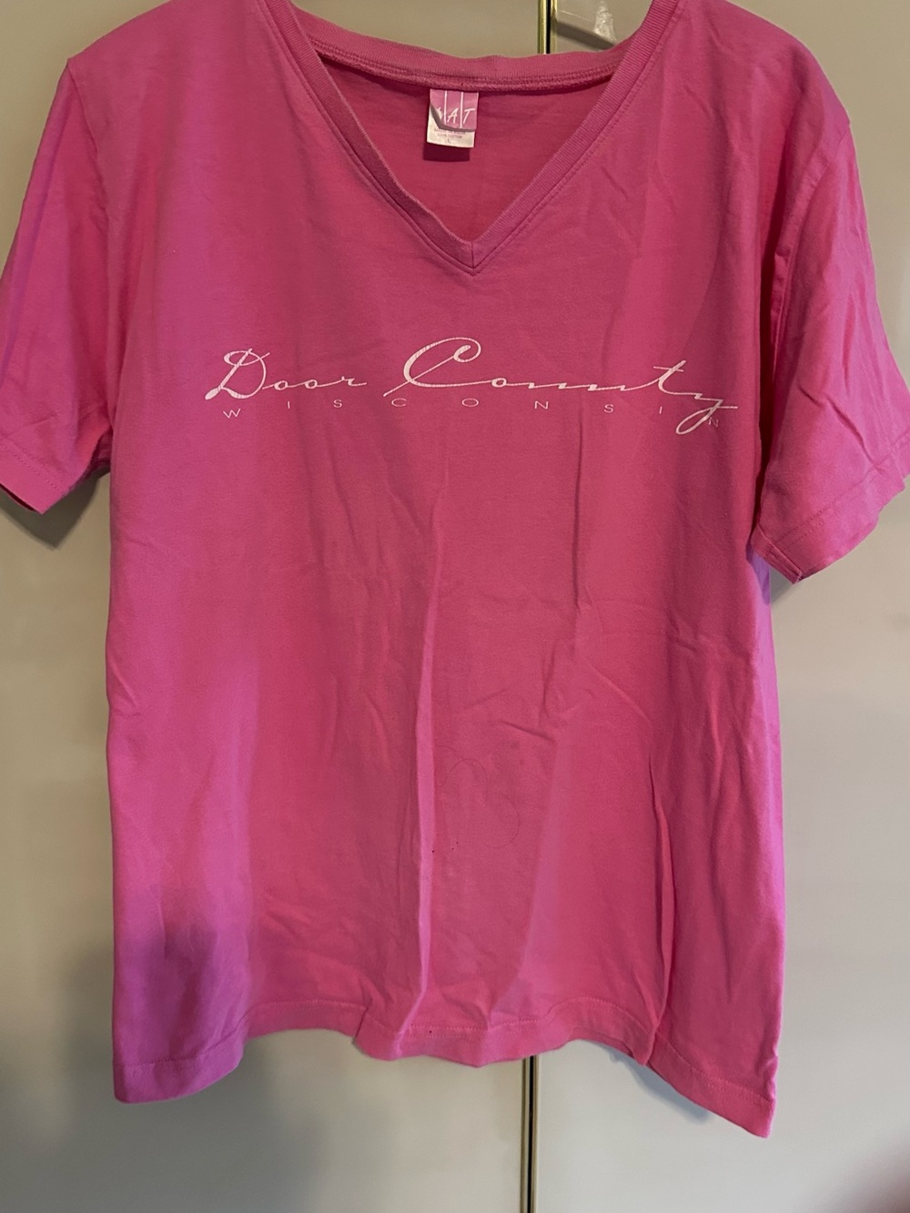 Door County Wisconsin Pink V-Neck Tee